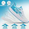 imageOrthoComfoot Womens Orthopedic Hands Free Running Shoes Comfortable Casual Arch Support Plantar Fasciitis Sports Sneakers High Arch Athletic Tennis Work Walking Shoes for Foot Heel Pain ReliefW2blue White