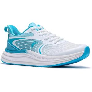 imageOrthoComfoot Womens Orthopedic Hands Free Running Shoes Comfortable Casual Arch Support Plantar Fasciitis Sports Sneakers High Arch Athletic Tennis Work Walking Shoes for Foot Heel Pain ReliefW2blue White