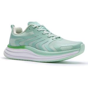 imageWomens Orthopedic Running Shoes with Arch Support Comfortable Casual Plantar Fasciitis Flat Feet Tennis Walking Shoes Orthotic Supportive Athletic Sports Sneakers for Foot and Heel Pain ReliefW3light Green