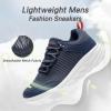imageMens Orthopedic Diabetic Wide Walking Sheos Comfortable Arch Support Plantar Fasciitis Sports Running Sneakers Casual Swollen Orthotic Work Tennis Walking Shoes for Foot and Heel Pain ReliefK2dark Blue