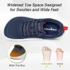 imageMens Orthopedic Diabetic Wide Walking Sheos Comfortable Arch Support Plantar Fasciitis Sports Running Sneakers Casual Swollen Orthotic Work Tennis Walking Shoes for Foot and Heel Pain ReliefK2dark Blue