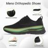 imageMens Orthopedic Leather Dress Shoes Casual Arch Support Plantar Fasciitis Orthotic Walking Business Oxford Comfortable High Arch Golf Tennis Work Sneakers for Foot Heel Pain ReliefW1black