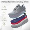 imageOrthoComfoot Mens Orthopedic Diabetic Wide Walking Shoes Comfortable Plantar Fasciitis Fashion Sneakers with Arch Support for Swollen Casual Hammer Toes Shoes for Foot and Heel Pain ReliefK3grey
