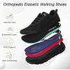 imageOrthoComfoot Mens Orthopedic Diabetic Wide Walking Shoes Comfortable Plantar Fasciitis Fashion Sneakers with Arch Support for Swollen Casual Hammer Toes Shoes for Foot and Heel Pain ReliefK1black