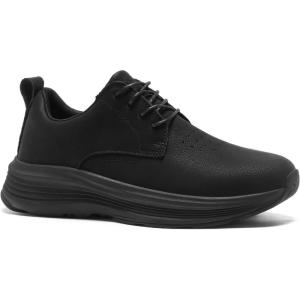 imageMens Orthopedic Leather Dress Shoes Casual Arch Support Plantar Fasciitis Orthotic Walking Business Oxford Comfortable High Arch Golf Tennis Work Sneakers for Foot Heel Pain ReliefW1black