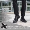 imageMens Orthopedic Business Leather Dress Walking Shoes Comfortable Arch Support Orthotic Plantar Fasciitis Formal Oxford Casual Work Classic Modern Slip On Loafers for Foot and Heel Pain ReliefW1black