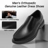 imageMens Orthopedic Business Leather Dress Walking Shoes Comfortable Arch Support Orthotic Plantar Fasciitis Formal Oxford Casual Work Classic Modern Slip On Loafers for Foot and Heel Pain ReliefW1black