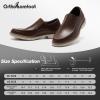 imageMens Orthopedic Business Leather Dress Walking Shoes Comfortable Arch Support Orthotic Plantar Fasciitis Formal Oxford Casual Work Classic Modern Slip On Loafers for Foot and Heel Pain ReliefW2dark Brown