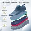 imageMens Orthopedic Diabetic Wide Running Shoes Comfortable Arch Support Plantar Fasciitis Sports Sneakers Casual Swollen Orthotic Work Tennis Walking Shoes for Ankle and Heel Pain ReliefK3dark Blue