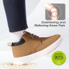 imageOrthoComfoot Mens Orthopedic Leather Ankle Boots Comfortable Casual Arch Support Plantar Fasciitis Walking Shoes Orthotic Flat Feet Tennis Work Sneakers for Foot and Heel Pain ReliefW2brown