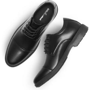 imageMen Casual Dress Leather Shoes  Formal Wingtip Oxford Shoe for Mens  Cap Toe Comfortable Lace Up Oxfords for Tuxedo  Black Man Business Patent Leather ShoesW1black