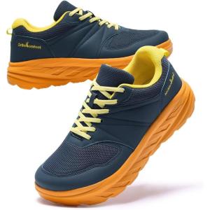imageWide Toe Shoes for Men  New Wide Width Hiking Sneakers for Mens  Arch Support Walking Shoe for Plantar Fasciitics  Comfortable Work Sneaker for ManK3dark Blue