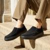 imageOrthoComfoot Mens Orthopedic SlipOn Loafers Walking Shoes Casual Arch Support Loafers for Plantar Fasciitis Comfortable Orthotic Dress Shoes for Foot and Heel Pain ReliefW1black