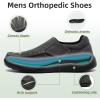imageOrthoComfoot Mens Orthopedic Slippers Shoes with Arch Support Plantar Fasciitis House Slip On Loafers Comfortable Moccasin Mule Clogs for Indoor OutdoorW2black