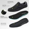 imageOrthoComfoot Mens Orthopedic Slippers Shoes with Arch Support Plantar Fasciitis House Slip On Loafers Comfortable Moccasin Mule Clogs for Indoor OutdoorW1black