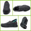 imageOrthoComfoot Mens Orthopedic Slippers Shoes with Arch Support Plantar Fasciitis House Slip On Loafers Comfortable Moccasin Mule Clogs for Indoor OutdoorW1black