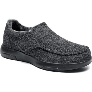 imageOrthoComfoot Mens Orthopedic Slippers Shoes with Arch Support Plantar Fasciitis House Slip On Loafers Comfortable Moccasin Mule Clogs for Indoor OutdoorW1black