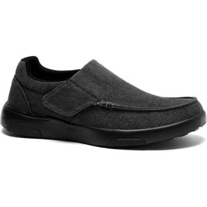 imageOrthoComfoot Mens Orthopedic Slippers Shoes with Arch Support Plantar Fasciitis House Slip On Loafers Comfortable Moccasin Mule Clogs for Indoor OutdoorW2black