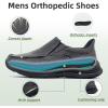 imageMens Orthopedic Slip On Loafers with Arch Support Comfortable Plantar Fasciitis Orthotic Shoes for Plantar Fasciitis Canvas Thick Sole Walking Shoes for Foot and Heel Pain ReliefW2black1
