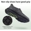 imageMens Orthopedic Slip On Loafers with Arch Support Comfortable Plantar Fasciitis Orthotic Shoes for Plantar Fasciitis Canvas Thick Sole Walking Shoes for Foot and Heel Pain ReliefW2black1
