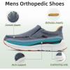 imageMens Orthopedic Slip On Loafers with Arch Support Comfortable Plantar Fasciitis Orthotic Shoes for Plantar Fasciitis Canvas Thick Sole Walking Shoes for Foot and Heel Pain ReliefW1denim1