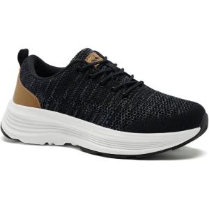imageOrthoComfoot Womens Orthopedic Fashion Sneakers for Plantar Fasciitis Supportive Cushioned Walking Shoes with Arch Support Orthotic Soft Casual Sneakers for Ankle and Foot Pain ReliefW1 Black Grey