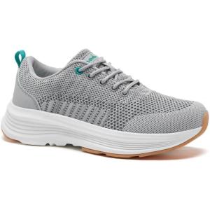 imageOrthoComfoot Womens Orthopedic Fashion Sneakers for Plantar Fasciitis Supportive Cushioned Walking Shoes with Arch Support Orthotic Soft Casual Sneakers for Ankle and Foot Pain ReliefW4grey