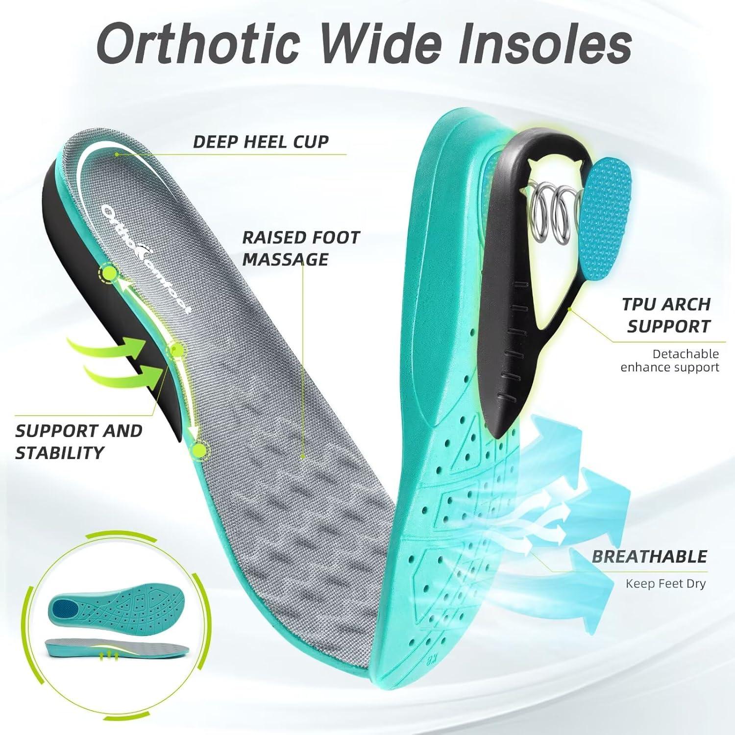 imageMens Orthopedic Diabetic Wide Running Shoes Comfortable Arch Support Plantar Fasciitis Sports Sneakers Casual Swollen Orthotic Work Tennis Walking Shoes for Foot and Heel Pain ReliefK2gray