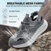 imageMens Orthopedic Close Toes Hiking Sandals Plantar Fasciitis Arch Support Adjustable Hook Loop Strap Athletic Sport Shoes Comfortable Casual Camping Waterproof Summer Walking SandalsW2grey