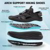 imageMens Orthopedic Close Toes Hiking Sandals Plantar Fasciitis Arch Support Adjustable Hook Loop Strap Athletic Sport Shoes Comfortable Casual Camping Waterproof Summer Walking SandalsW1black
