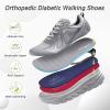 imageMens Orthopedic Diabetic Wide Running Shoes Comfortable Arch Support Plantar Fasciitis Sports Sneakers Casual Swollen Orthotic Work Tennis Walking Shoes for Foot and Heel Pain ReliefK2gray