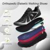 imageMens Orthopedic Diabetic Wide Running Shoes Comfortable Arch Support Plantar Fasciitis Sports Sneakers Casual Swollen Orthotic Work Tennis Walking Shoes for Foot and Heel Pain ReliefK1black