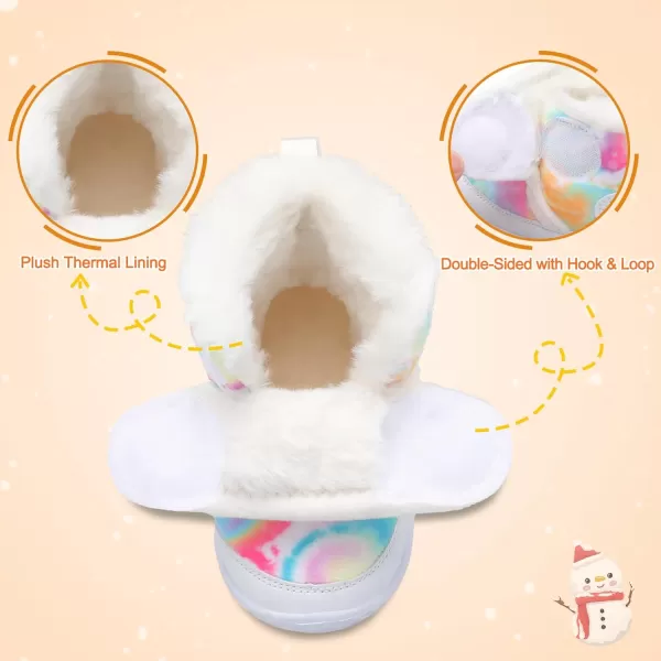 LRUN Baby Boots for Infant Toddler Boys Girls Ankle Warm Suede Plush Lining House Slippers Little Kids Winter Shoes for Indoor Outdoor WalkingTie Dye