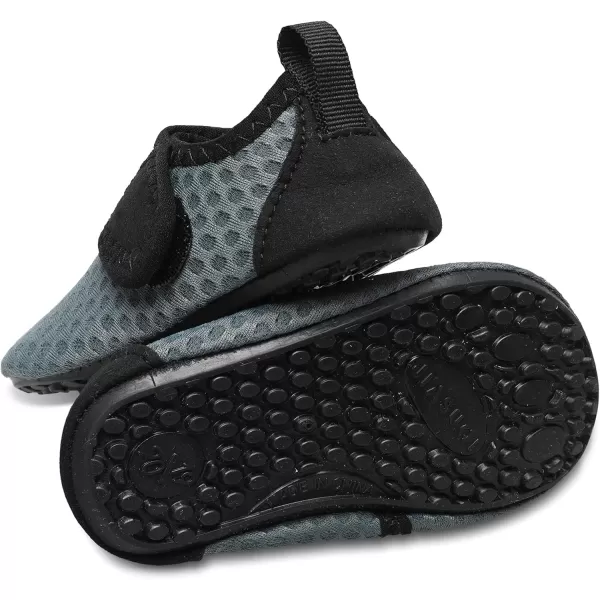 LRUN Baby Water Shoes Barefoot Skin Aqua Sock Swim Shoes for Beach Swim Pool Infant Swim ShoesAll Grey Dot