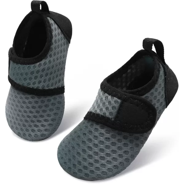 LRUN Baby Water Shoes Barefoot Skin Aqua Sock Swim Shoes for Beach Swim Pool Infant Swim ShoesAll Grey Dot