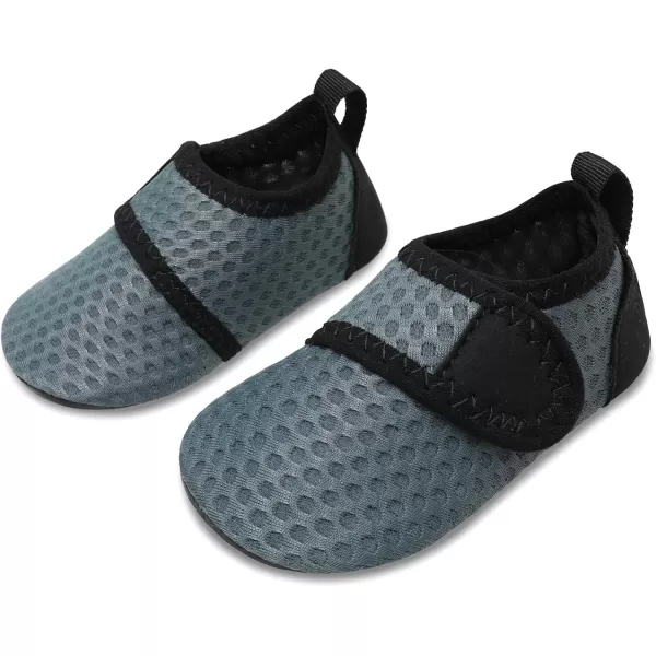 LRUN Baby Water Shoes Barefoot Skin Aqua Sock Swim Shoes for Beach Swim Pool Infant Swim ShoesAll Grey Dot
