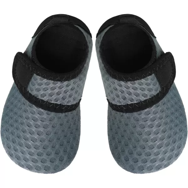 LRUN Baby Water Shoes Barefoot Skin Aqua Sock Swim Shoes for Beach Swim Pool Infant Swim ShoesAll Grey Dot
