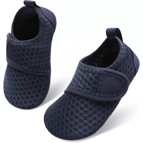 LRUN Baby Water Shoes Barefoot Skin Aqua Sock Swim Shoes for Beach Swim Pool Infant Swim ShoesAll Navy Dot
