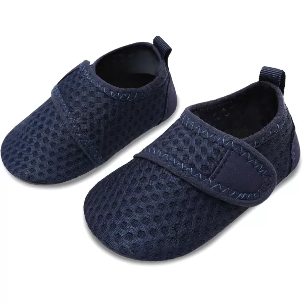 LRUN Baby Water Shoes Barefoot Skin Aqua Sock Swim Shoes for Beach Swim Pool Infant Swim ShoesAll Navy Dot