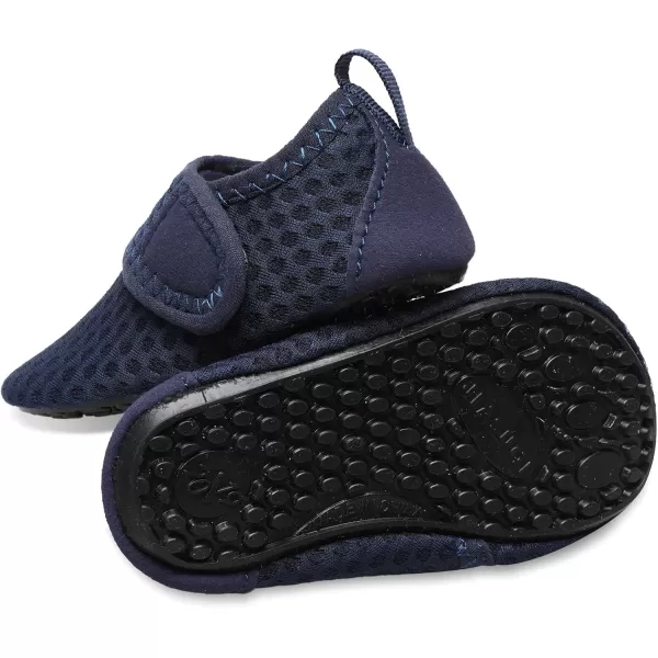 LRUN Baby Water Shoes Barefoot Skin Aqua Sock Swim Shoes for Beach Swim Pool Infant Swim ShoesAll Navy Dot