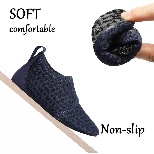 LRUN Baby Water Shoes Barefoot Skin Aqua Sock Swim Shoes for Beach Swim Pool Infant Swim ShoesAll Navy Dot