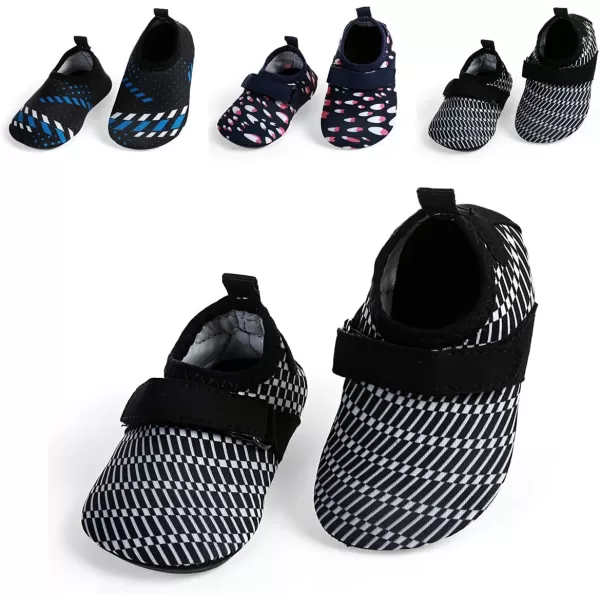 LRUN Baby Water Shoes Barefoot Skin Aqua Sock Swim Shoes for Beach Swim Pool Infant Swim ShoesBlack