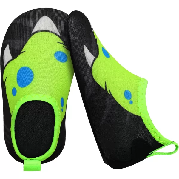 LRUN Baby Water Shoes Barefoot Skin Aqua Sock Swim Shoes for Beach Swim Pool Infant Swim ShoesBlackGreen