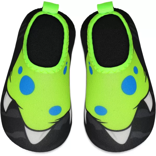 LRUN Baby Water Shoes Barefoot Skin Aqua Sock Swim Shoes for Beach Swim Pool Infant Swim ShoesBlackGreen