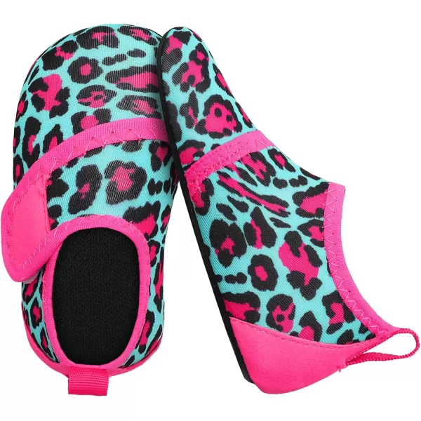 LRUN Baby Water Shoes Barefoot Skin Aqua Sock Swim Shoes for Beach Swim Pool Infant Swim ShoesBlue Leopard