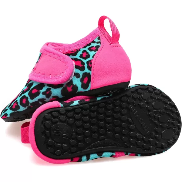 LRUN Baby Water Shoes Barefoot Skin Aqua Sock Swim Shoes for Beach Swim Pool Infant Swim ShoesBlue Leopard