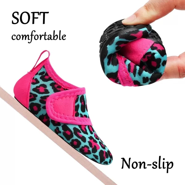 LRUN Baby Water Shoes Barefoot Skin Aqua Sock Swim Shoes for Beach Swim Pool Infant Swim ShoesBlue Leopard