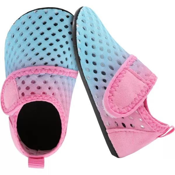 LRUN Baby Water Shoes Barefoot Skin Aqua Sock Swim Shoes for Beach Swim Pool Infant Swim ShoesBlue Pink
