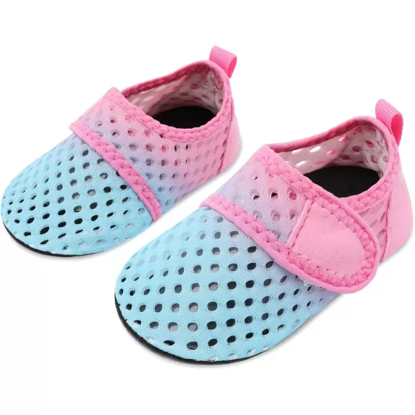 LRUN Baby Water Shoes Barefoot Skin Aqua Sock Swim Shoes for Beach Swim Pool Infant Swim ShoesBlue Pink