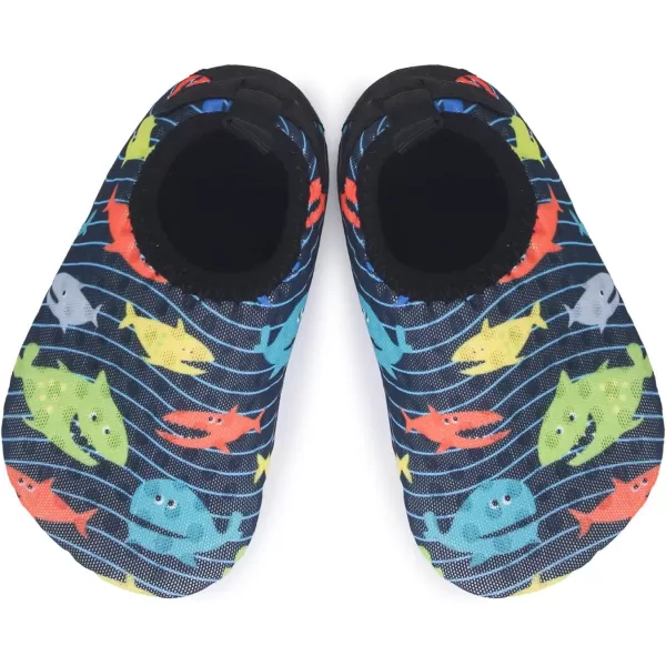 LRUN Baby Water Shoes Barefoot Skin Aqua Sock Swim Shoes for Beach Swim Pool Infant Swim ShoesColor Shark